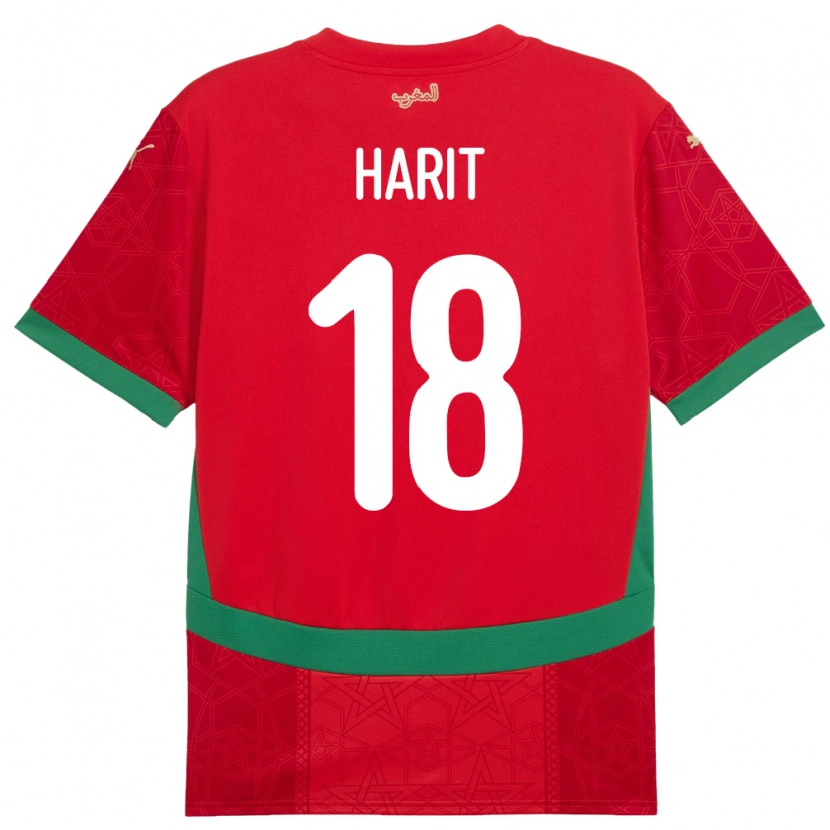 Danxen Dětské Maroko Amine Harit #18 Červený Domů Hráčské Dresy 24-26 Dres