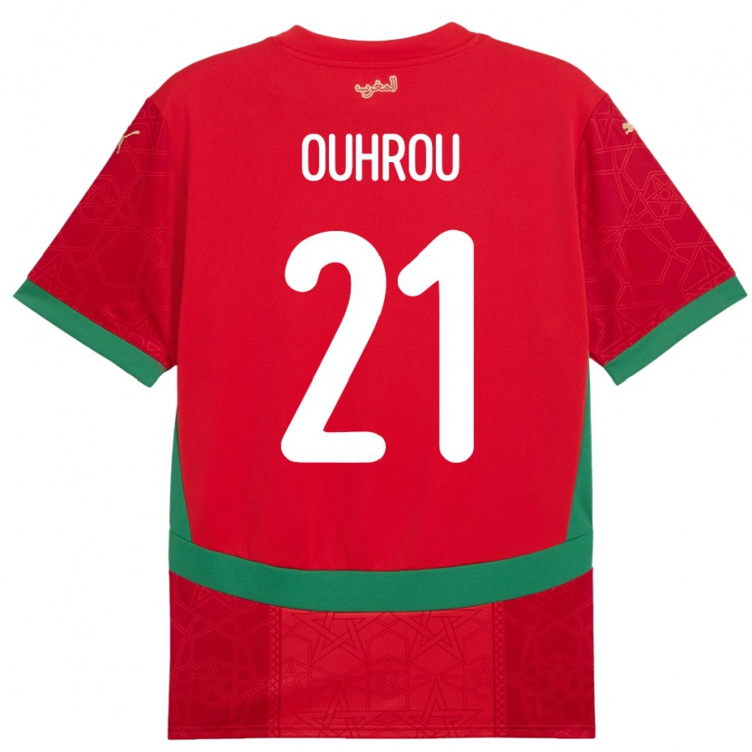 Danxen Dětské Maroko Marouane Ouhrou #21 Červený Domů Hráčské Dresy 24-26 Dres