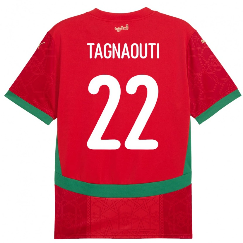 Danxen Dětské Maroko Ahmed Reda Tagnaouti #22 Červený Domů Hráčské Dresy 24-26 Dres