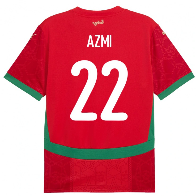 Danxen Dětské Maroko Ahmed Azmi #22 Červený Domů Hráčské Dresy 24-26 Dres