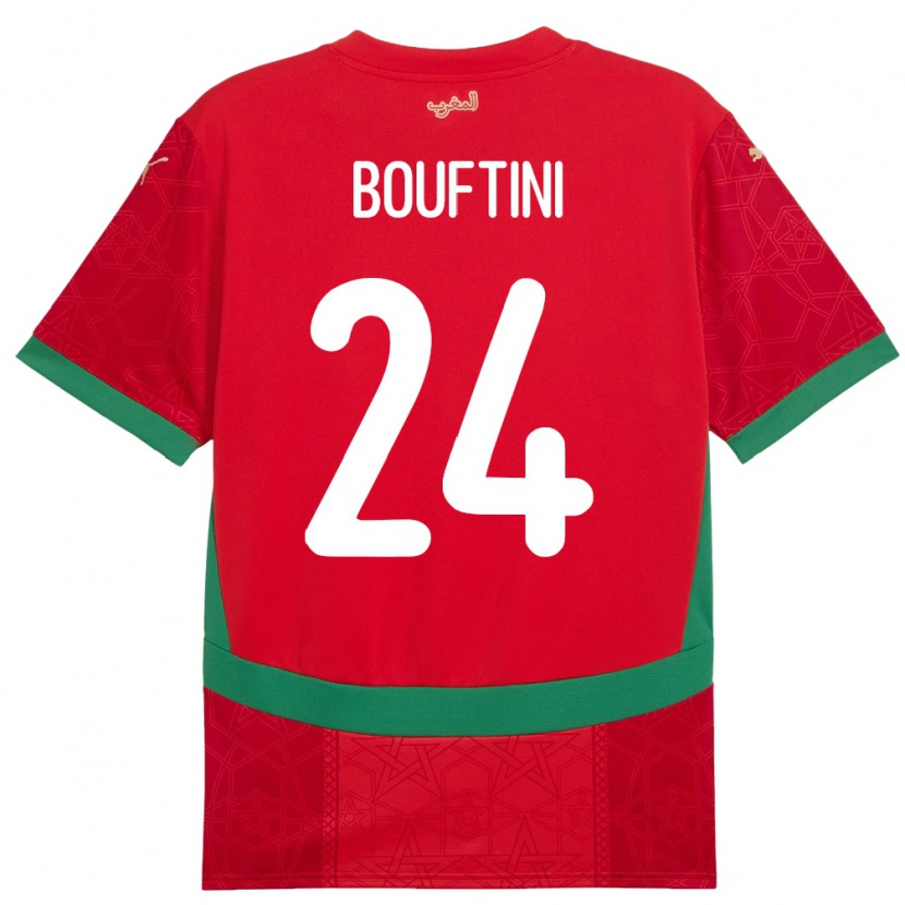 Danxen Dětské Maroko Sofia Bouftini #24 Červený Domů Hráčské Dresy 24-26 Dres