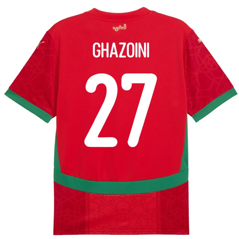 Danxen Dětské Maroko Amine Ghazoini #27 Červený Domů Hráčské Dresy 24-26 Dres