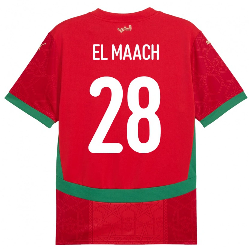 Danxen Dětské Maroko Fouad El Maach #28 Červený Domů Hráčské Dresy 24-26 Dres