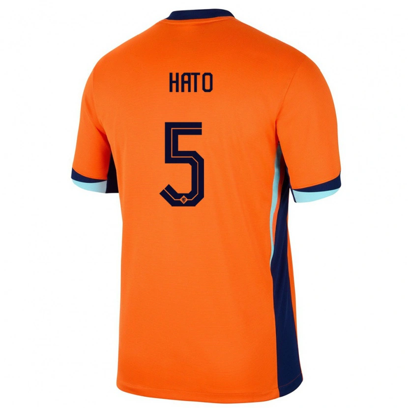 Danxen Dětské Nizozemsko Jorrel Hato #5 Oranžový Domů Hráčské Dresy 24-26 Dres