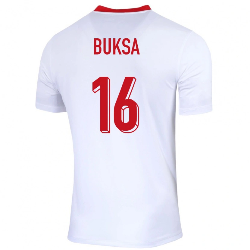 Danxen Dětské Polsko Adam Buksa #16 Bílý Domů Hráčské Dresy 24-26 Dres
