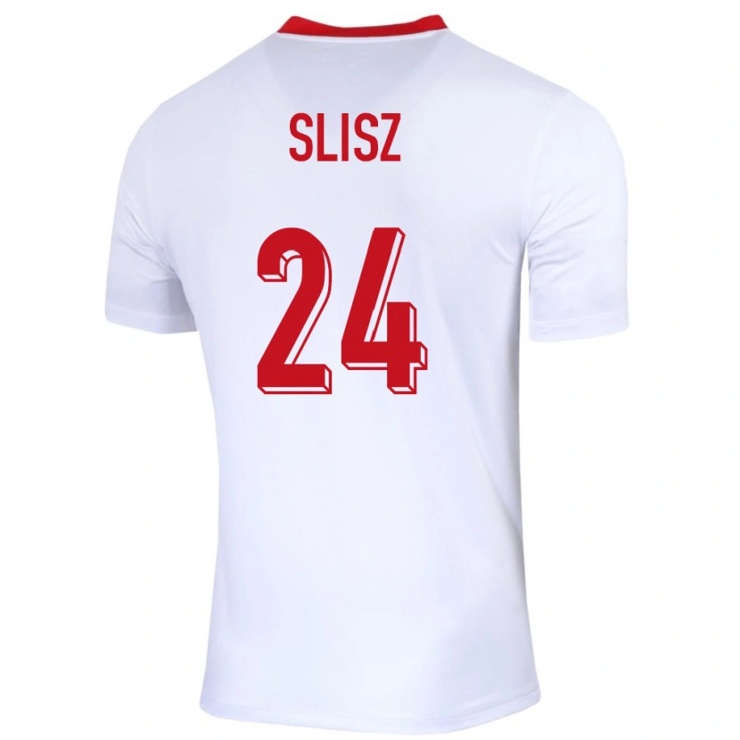 Danxen Dětské Polsko Bartosz Slisz #24 Bílý Domů Hráčské Dresy 24-26 Dres