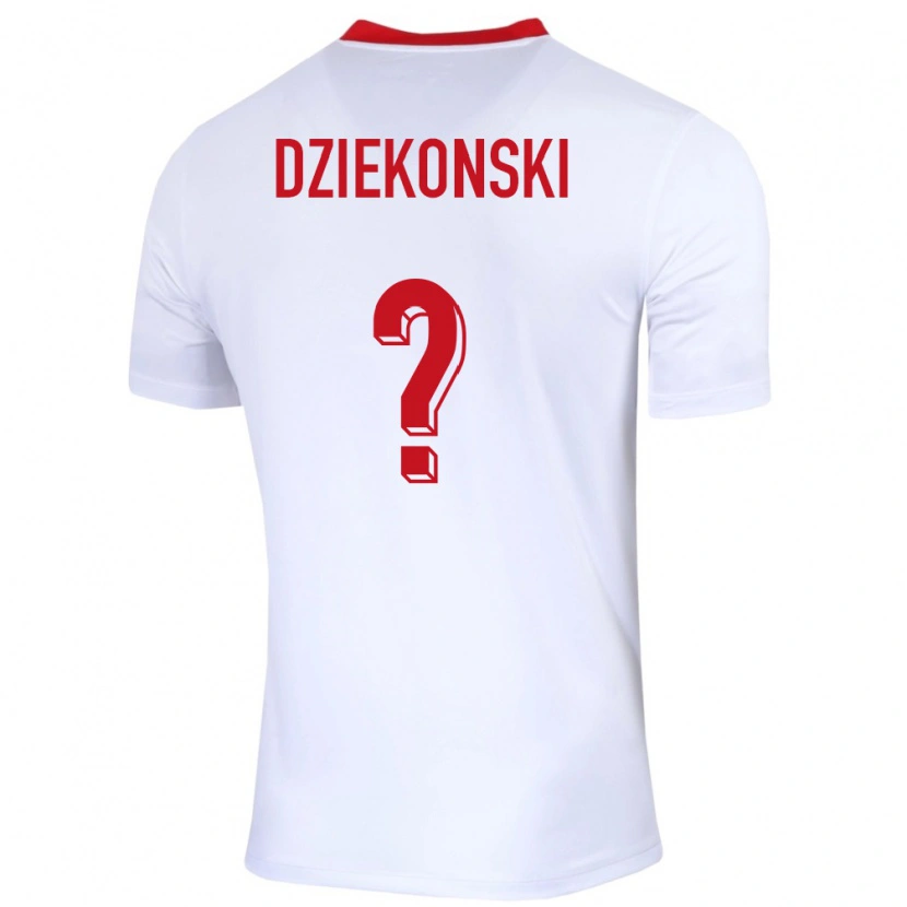 Danxen Dětské Polsko Xavier Dziekonski #0 Bílý Domů Hráčské Dresy 24-26 Dres