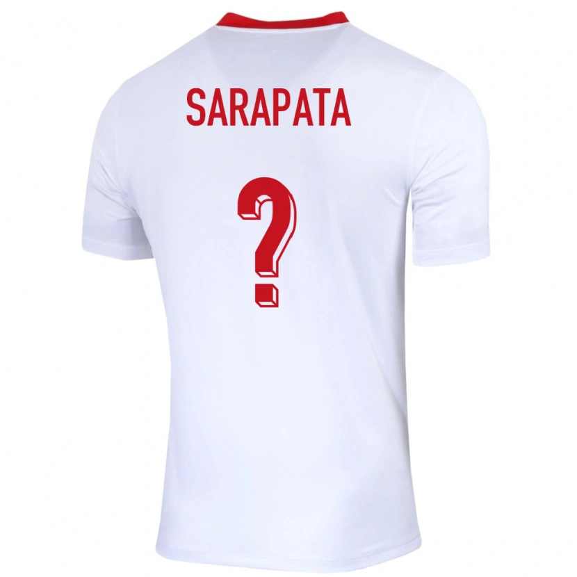 Danxen Dětské Polsko Dominik Sarapata #0 Bílý Domů Hráčské Dresy 24-26 Dres