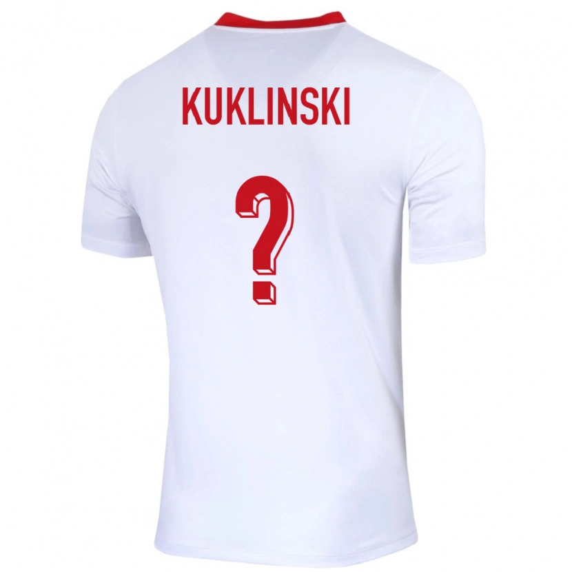 Danxen Dětské Polsko Oliwier Kuklinski #0 Bílý Domů Hráčské Dresy 24-26 Dres