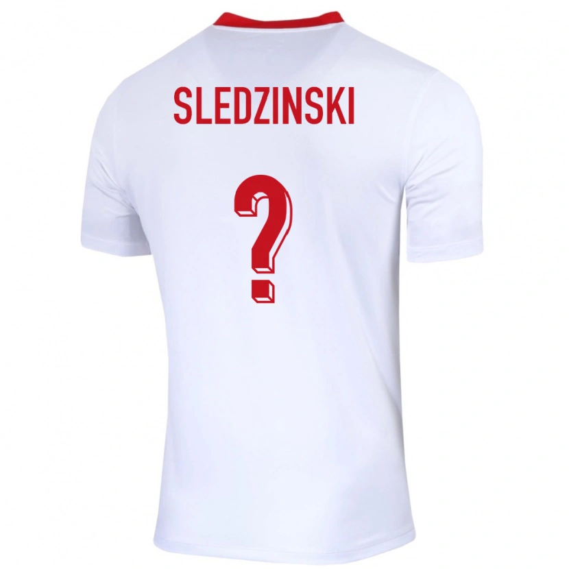 Danxen Dětské Polsko Eryk Sledzinski #0 Bílý Domů Hráčské Dresy 24-26 Dres