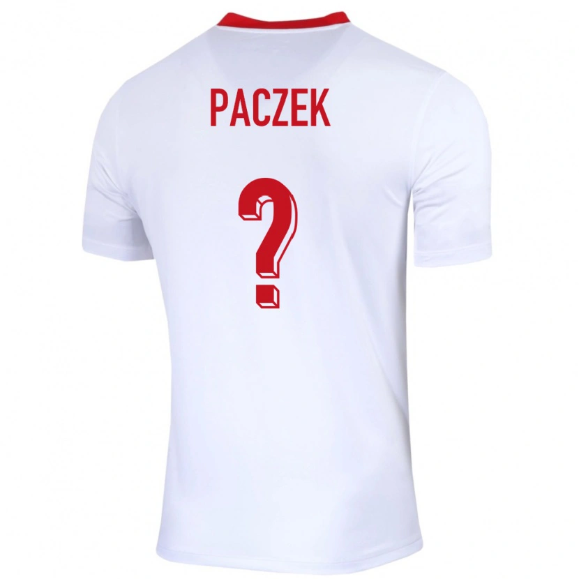 Danxen Dětské Polsko Szymon Paczek #0 Bílý Domů Hráčské Dresy 24-26 Dres
