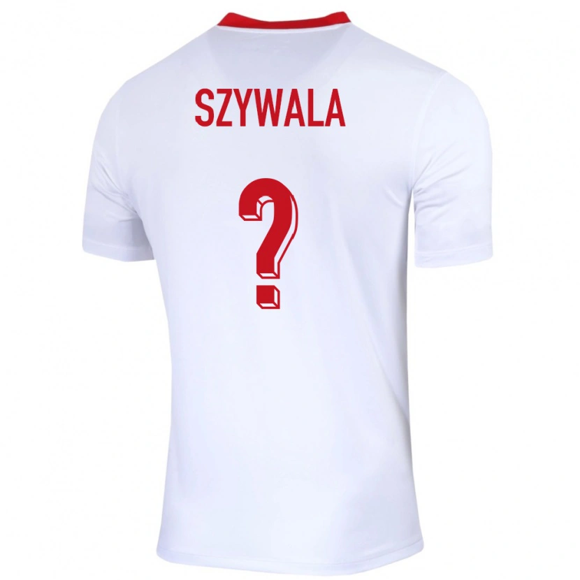 Danxen Dětské Polsko Bartosz Szywala #0 Bílý Domů Hráčské Dresy 24-26 Dres