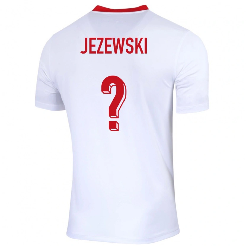 Danxen Dětské Polsko Ksawery Jezewski #0 Bílý Domů Hráčské Dresy 24-26 Dres