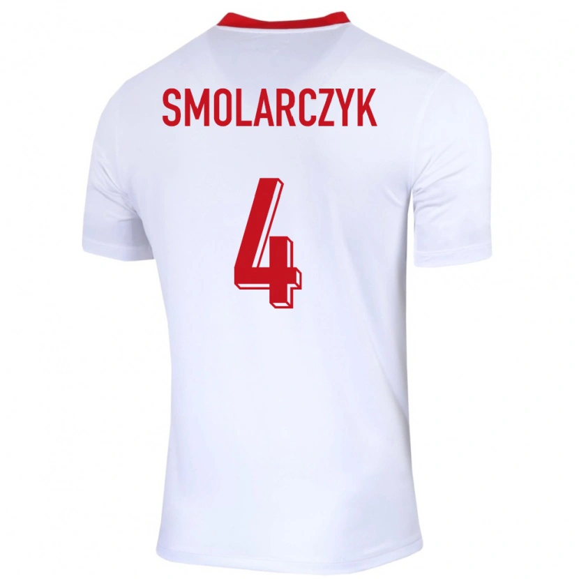Danxen Dětské Polsko Bartlomiej Smolarczyk #4 Bílý Domů Hráčské Dresy 24-26 Dres