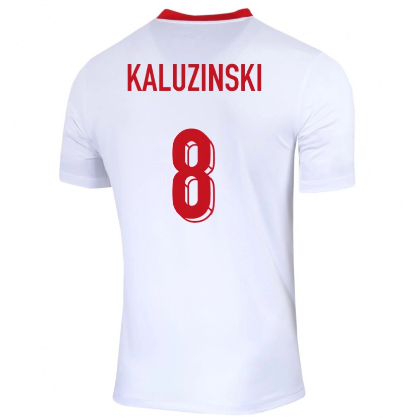 Danxen Dětské Polsko Jakub Kaluzinski #8 Bílý Domů Hráčské Dresy 24-26 Dres