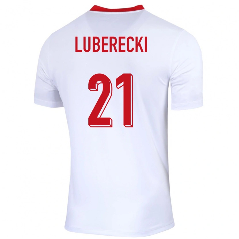 Danxen Dětské Polsko Filip Luberecki #21 Bílý Domů Hráčské Dresy 24-26 Dres