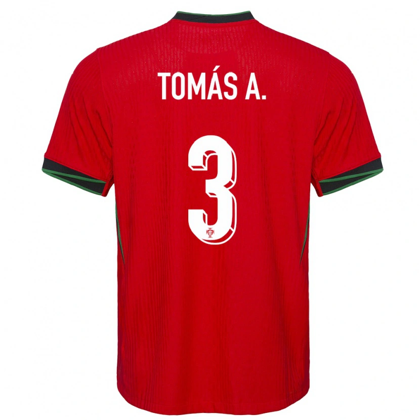 Danxen Dětské Portugalsko Tomás Araújo #3 Červené Domů Hráčské Dresy 24-26 Dres