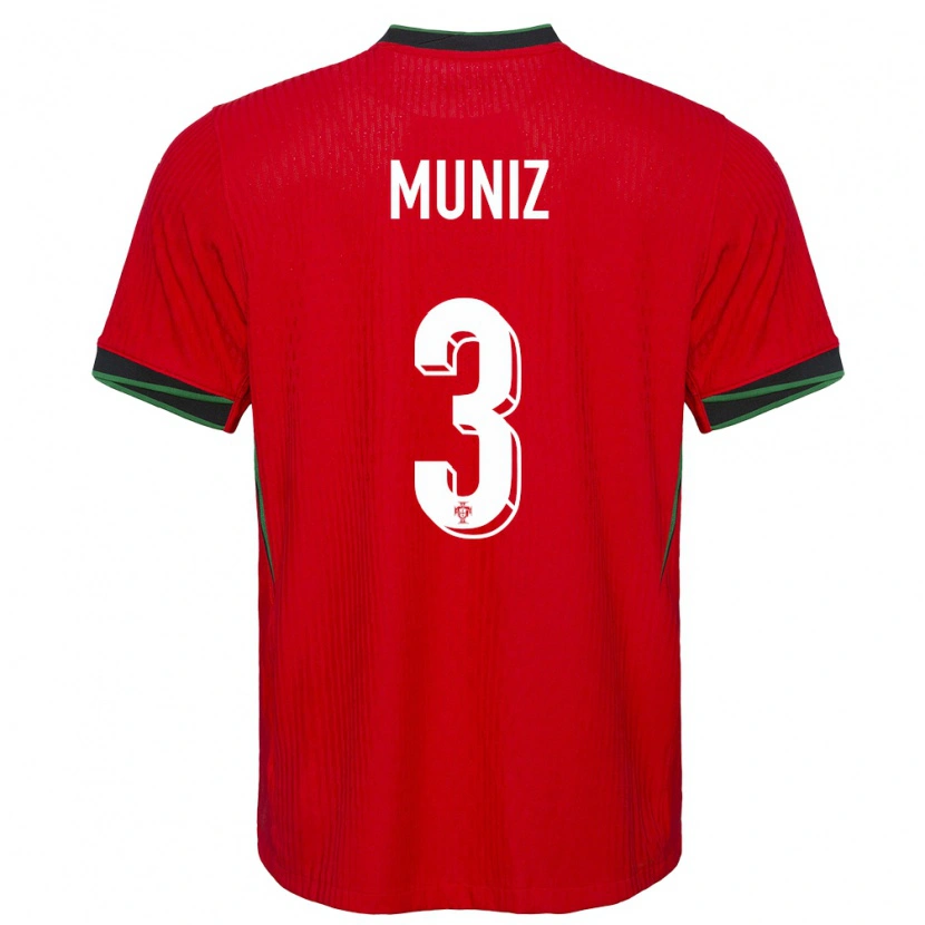 Danxen Dětské Portugalsko João Muniz #3 Červené Domů Hráčské Dresy 24-26 Dres