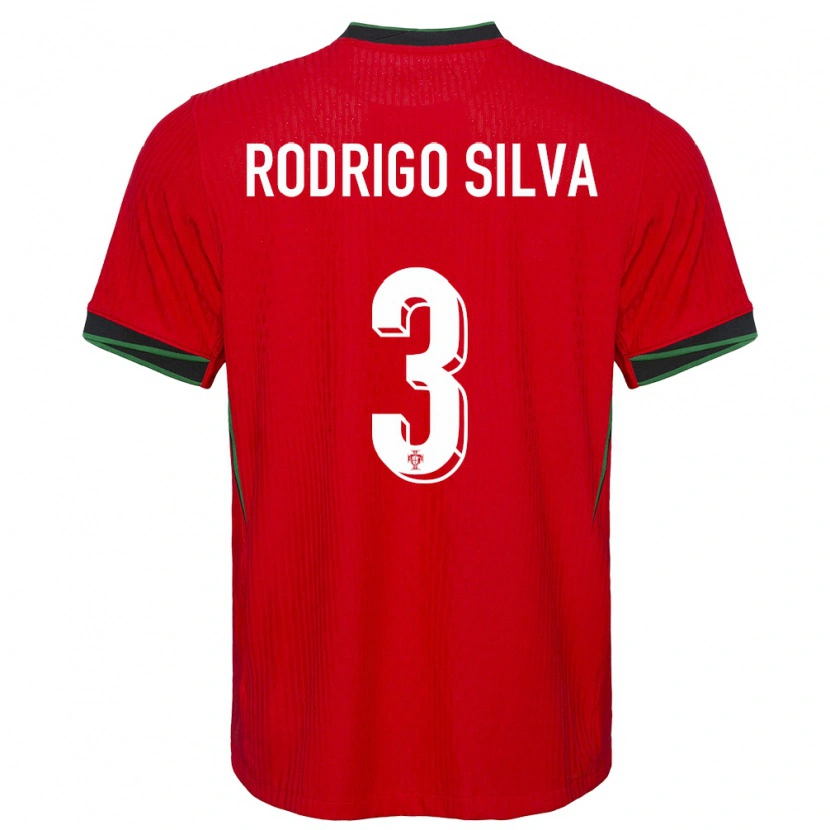 Danxen Dětské Portugalsko Rodrigo Silva #3 Červené Domů Hráčské Dresy 24-26 Dres