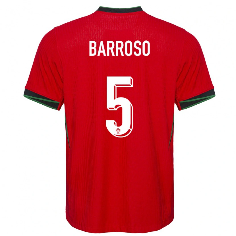 Danxen Dětské Portugalsko Leonardo Barroso #5 Červené Domů Hráčské Dresy 24-26 Dres