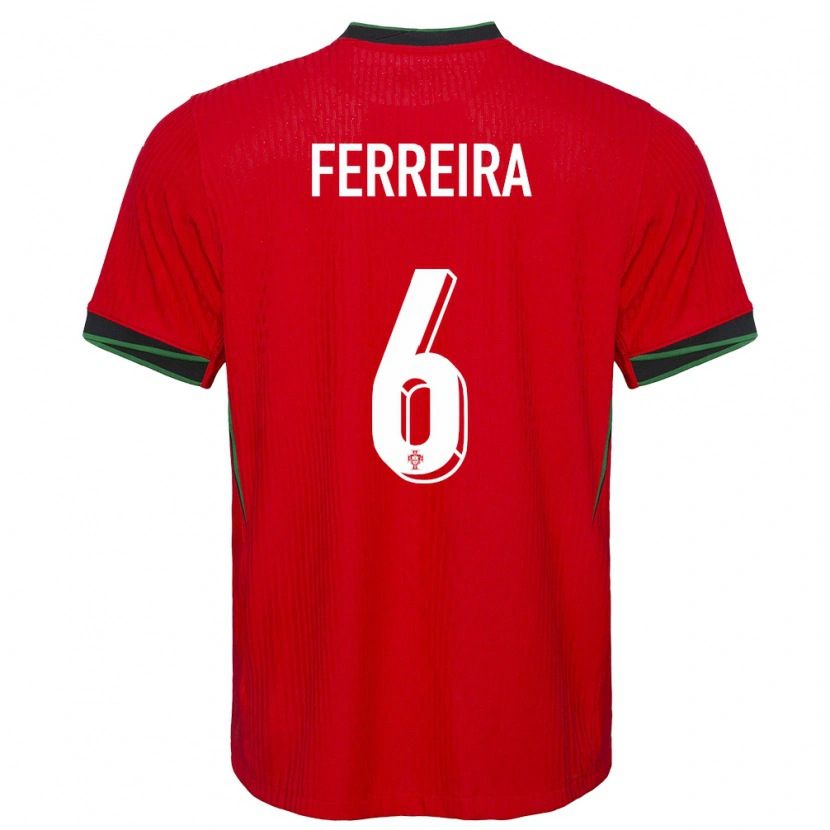 Danxen Dětské Portugalsko Martim Ferreira #6 Červené Domů Hráčské Dresy 24-26 Dres