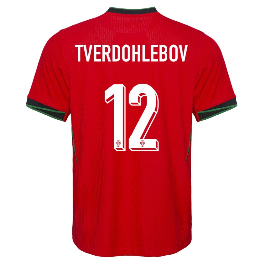 Danxen Dětské Portugalsko Alex Tverdohlebov #12 Červené Domů Hráčské Dresy 24-26 Dres