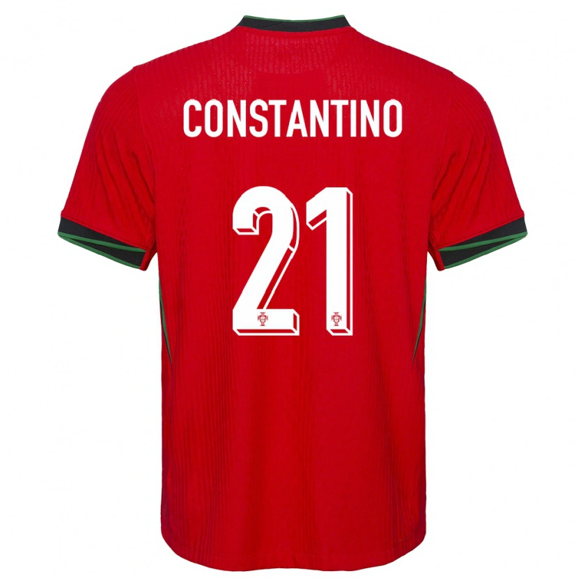 Danxen Dětské Portugalsko Simão Constantino #21 Červené Domů Hráčské Dresy 24-26 Dres