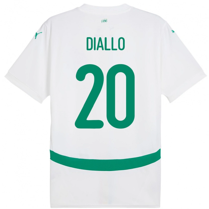 Danxen Dětské Senegal Habib Diallo #20 Bílý Domů Hráčské Dresy 24-26 Dres