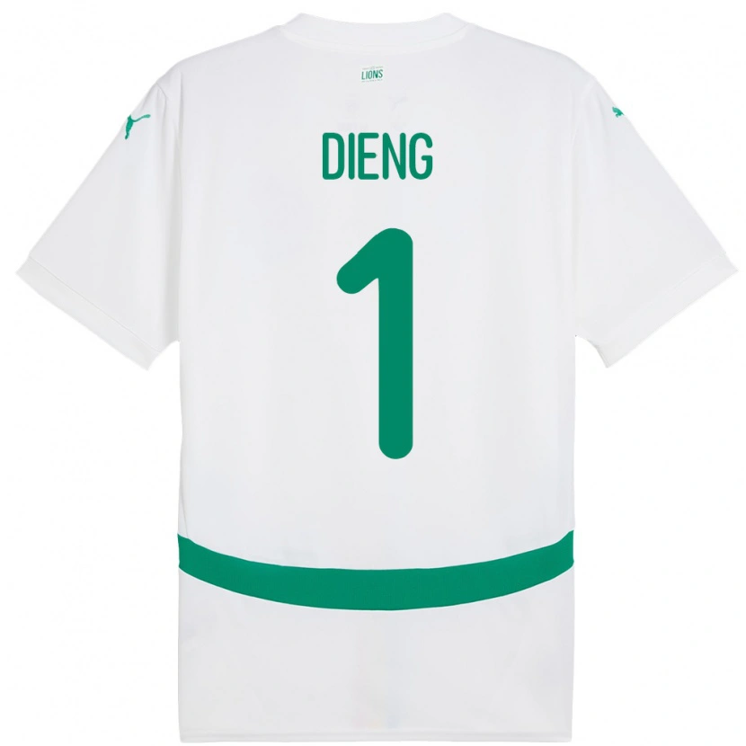 Danxen Dětské Senegal Timothy Dieng #1 Bílý Domů Hráčské Dresy 24-26 Dres
