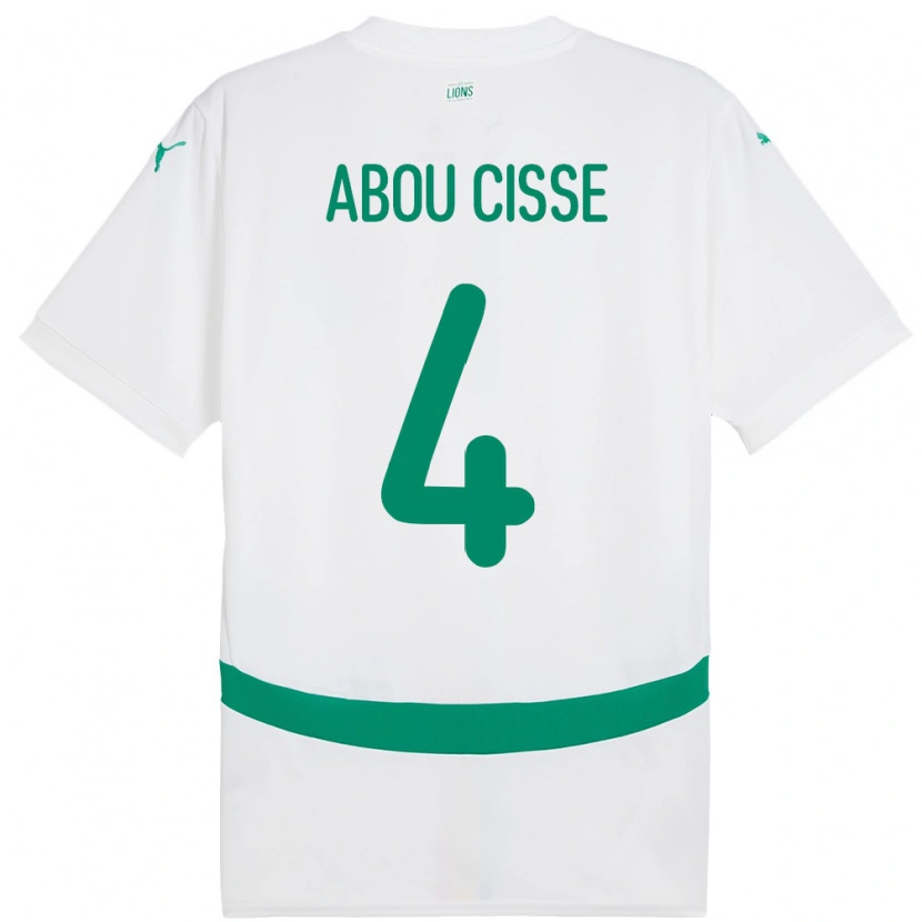 Danxen Dětské Senegal Pape Abou Cisse #4 Bílý Domů Hráčské Dresy 24-26 Dres