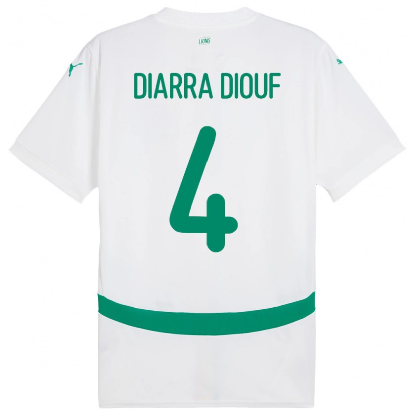 Danxen Dětské Senegal Mame Diarra Diouf #4 Bílý Domů Hráčské Dresy 24-26 Dres