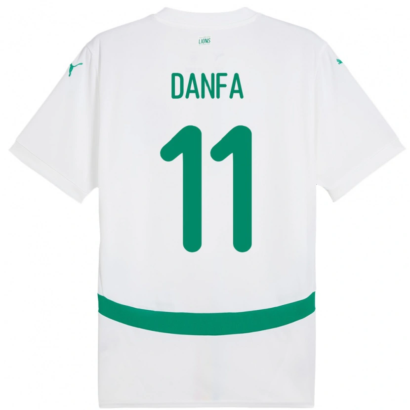 Danxen Dětské Senegal Mamadou Danfa #11 Bílý Domů Hráčské Dresy 24-26 Dres