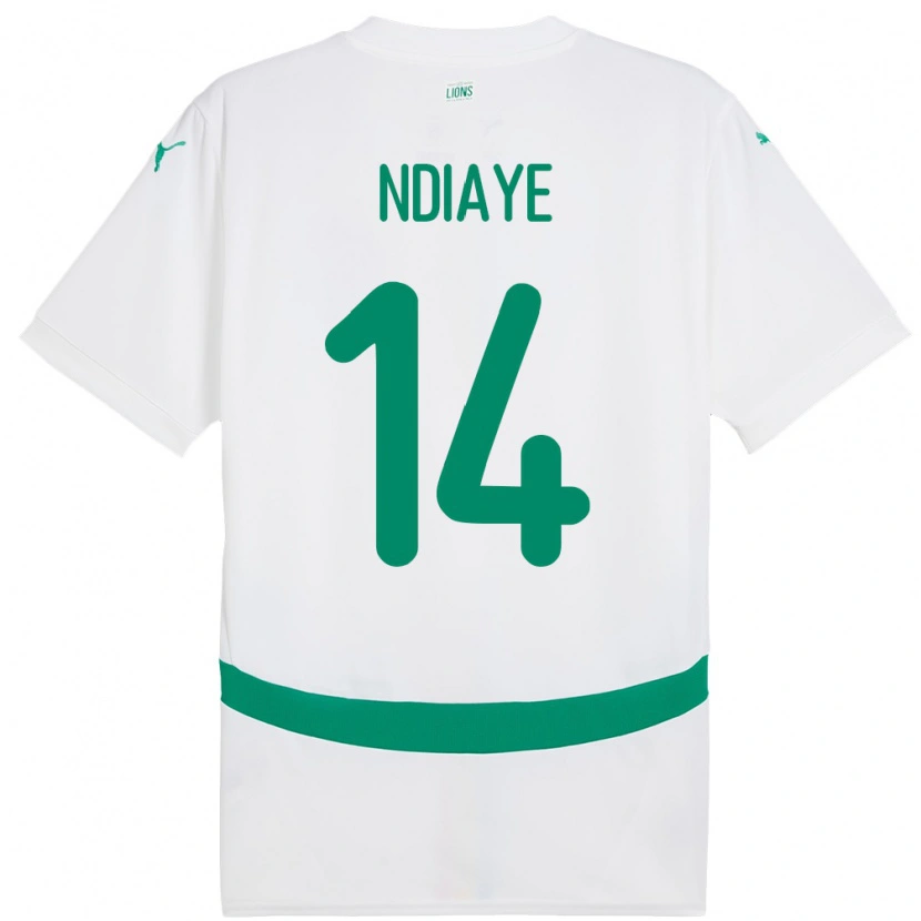 Danxen Dětské Senegal Salimata Ndiaye #14 Bílý Domů Hráčské Dresy 24-26 Dres