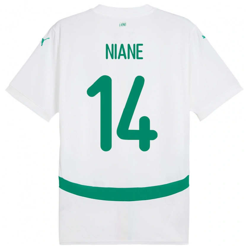 Danxen Dětské Senegal Ibrahima Niane #14 Bílý Domů Hráčské Dresy 24-26 Dres