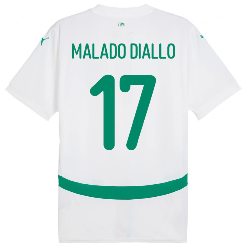 Danxen Dětské Senegal Hapsatou Malado Diallo #17 Bílý Domů Hráčské Dresy 24-26 Dres