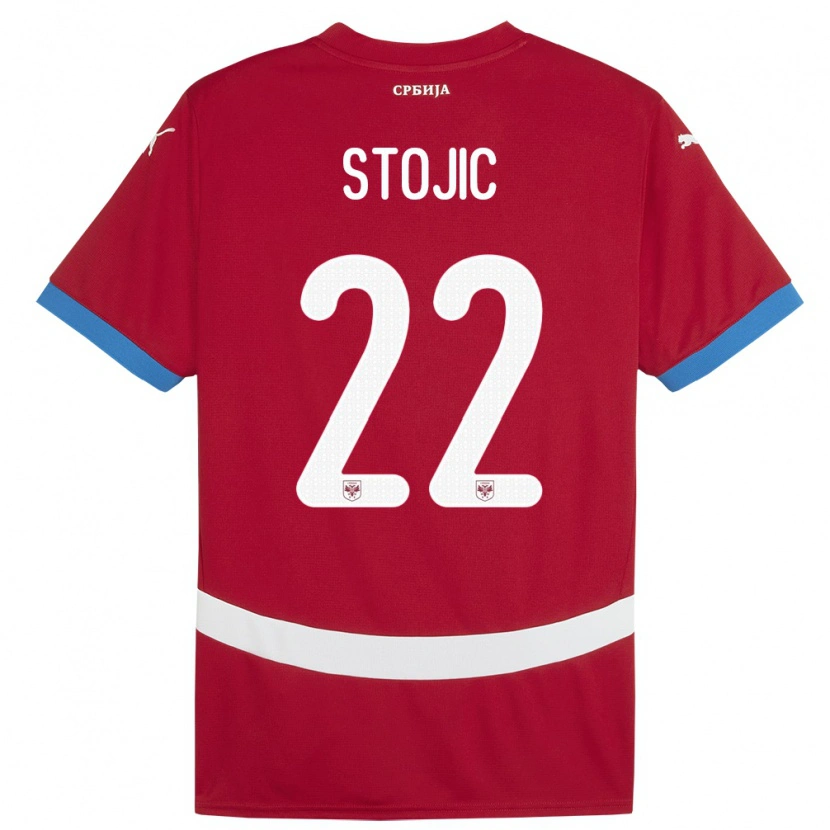 Danxen Dětské Srbsko Nemanja Stojic #22 Červené Domů Hráčské Dresy 24-26 Dres