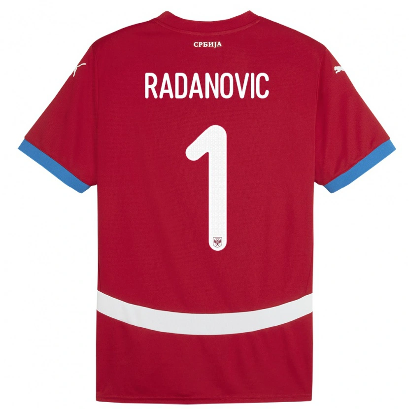 Danxen Dětské Srbsko Savo Radanovic #1 Červené Domů Hráčské Dresy 24-26 Dres