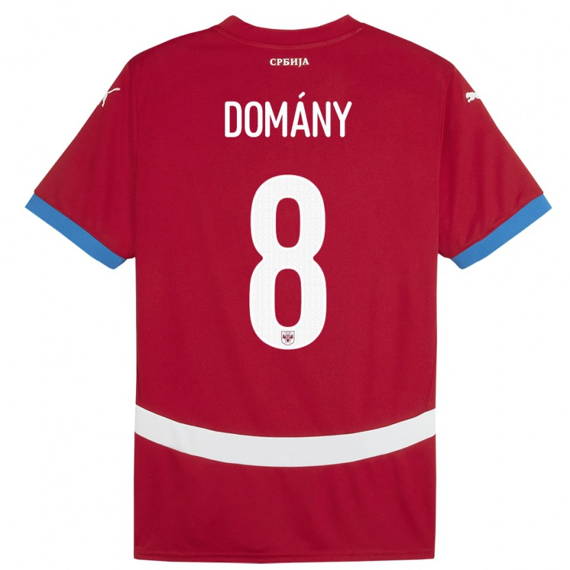 Danxen Dětské Srbsko Bence Domány #8 Červené Domů Hráčské Dresy 24-26 Dres