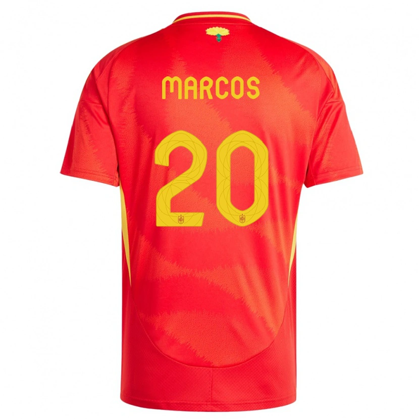 Danxen Dětské Španělsko Óscar Marcos #20 Červené Domů Hráčské Dresy 24-26 Dres