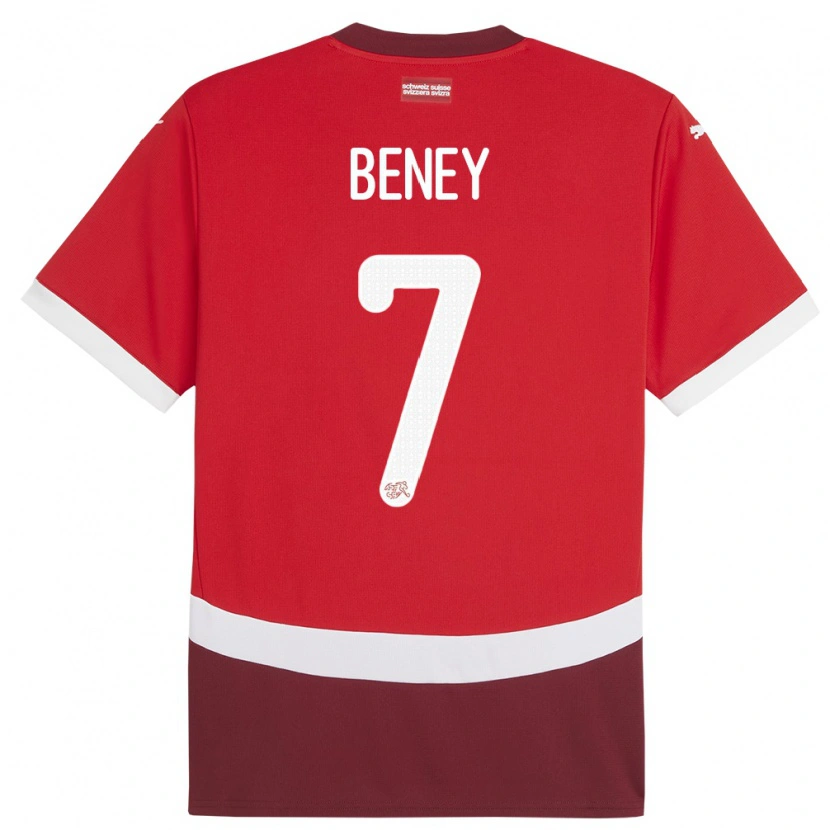 Danxen Dětské Švýcarsko Roméo Beney #7 Červené Domů Hráčské Dresy 24-26 Dres