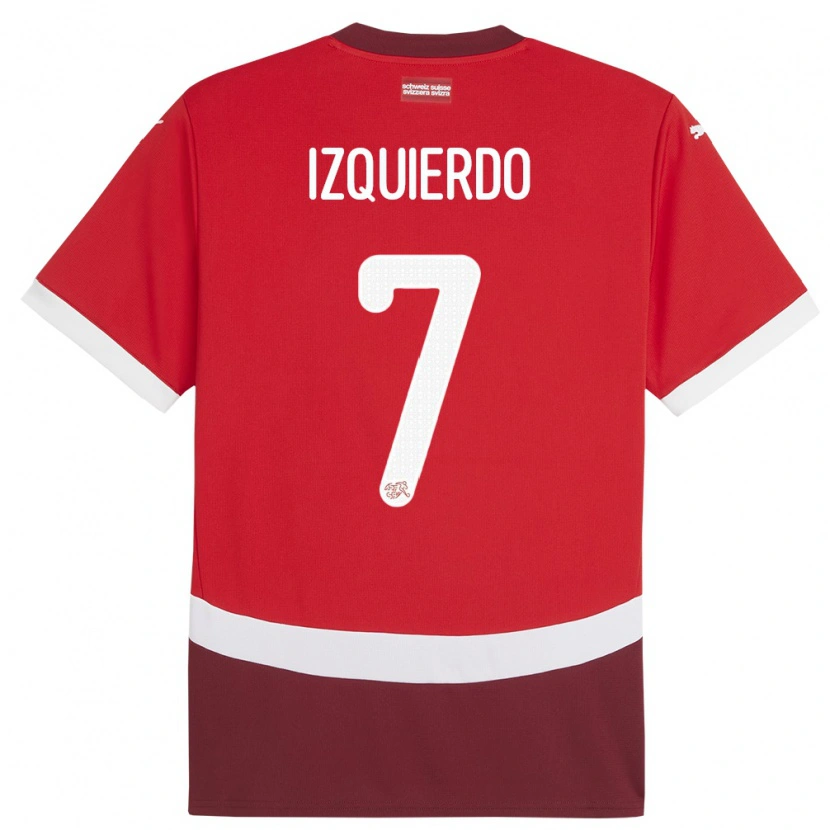 Danxen Dětské Švýcarsko Ivan Izquierdo #7 Červené Domů Hráčské Dresy 24-26 Dres