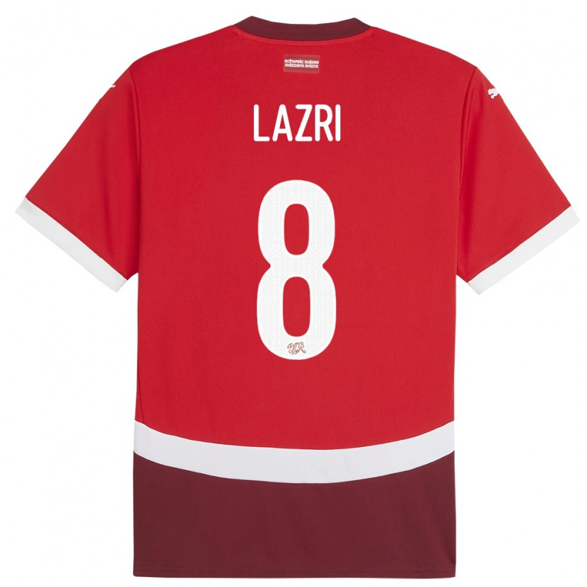 Danxen Dětské Švýcarsko Nico Lazri #8 Červené Domů Hráčské Dresy 24-26 Dres