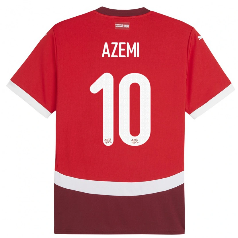Danxen Dětské Švýcarsko Altin Azemi #10 Červené Domů Hráčské Dresy 24-26 Dres