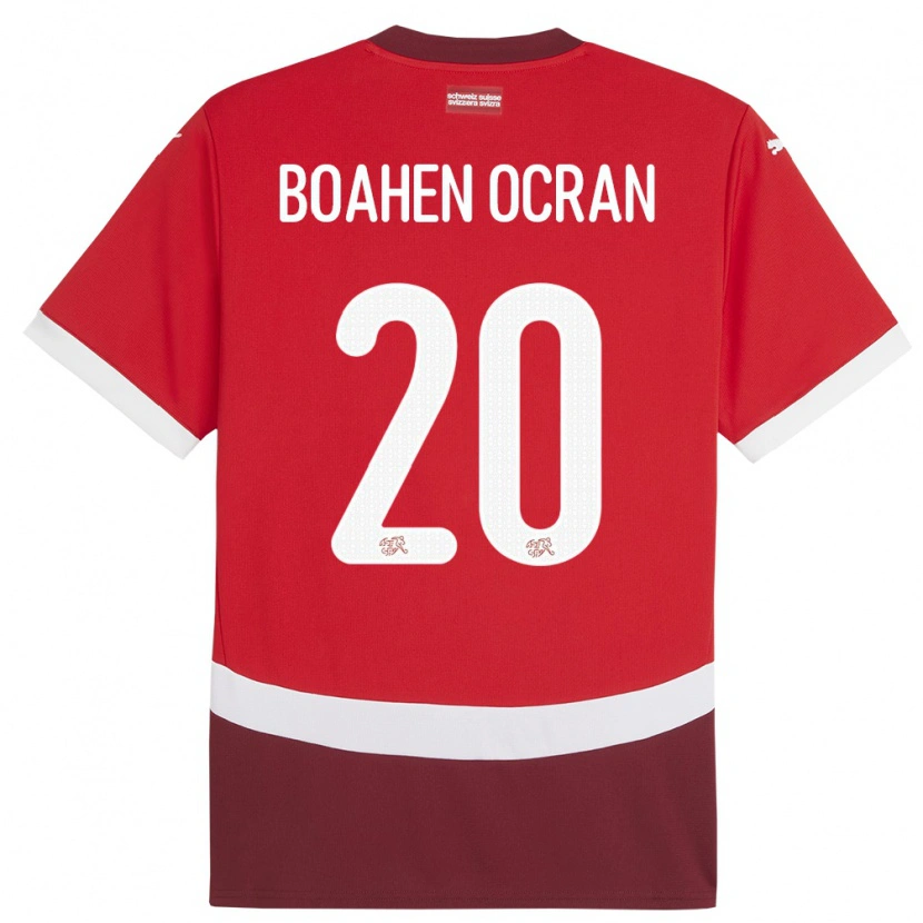 Danxen Dětské Švýcarsko Bright Boahen Ocran #20 Červené Domů Hráčské Dresy 24-26 Dres