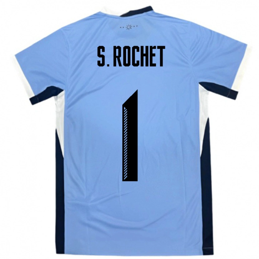 Danxen Dětské Uruguay Sergio Rochet #1 Bílá Černá Domů Hráčské Dresy 24-26 Dres