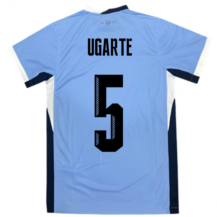 Danxen Dětské Uruguay Manuel Ugarte #5 Bílá Černá Domů Hráčské Dresy 24-26 Dres