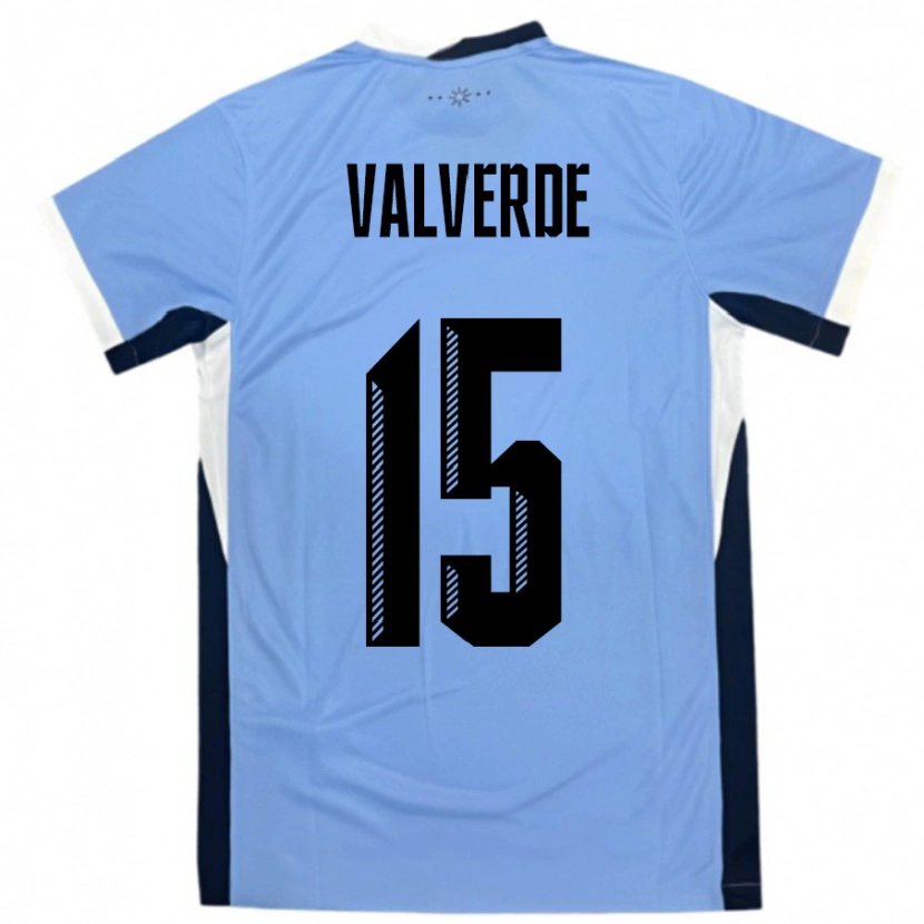 Danxen Dětské Uruguay Federico Valverde #15 Bílá Černá Domů Hráčské Dresy 24-26 Dres