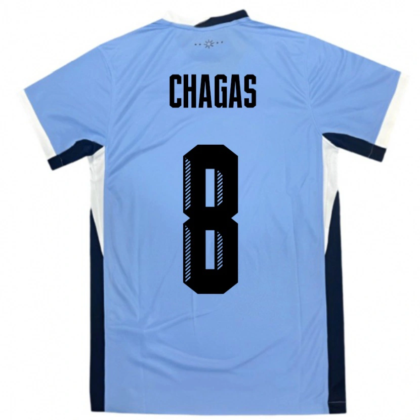 Danxen Dětské Uruguay Rodrigo Chagas #8 Bílá Černá Domů Hráčské Dresy 24-26 Dres
