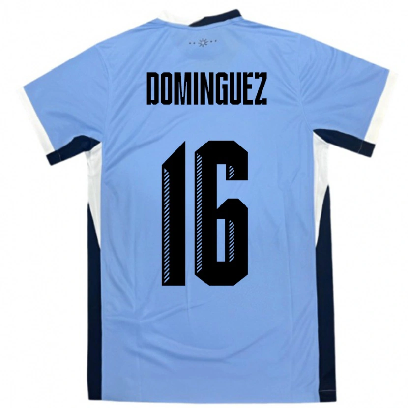 Danxen Dětské Uruguay Facundo Dominguez #16 Bílá Černá Domů Hráčské Dresy 24-26 Dres