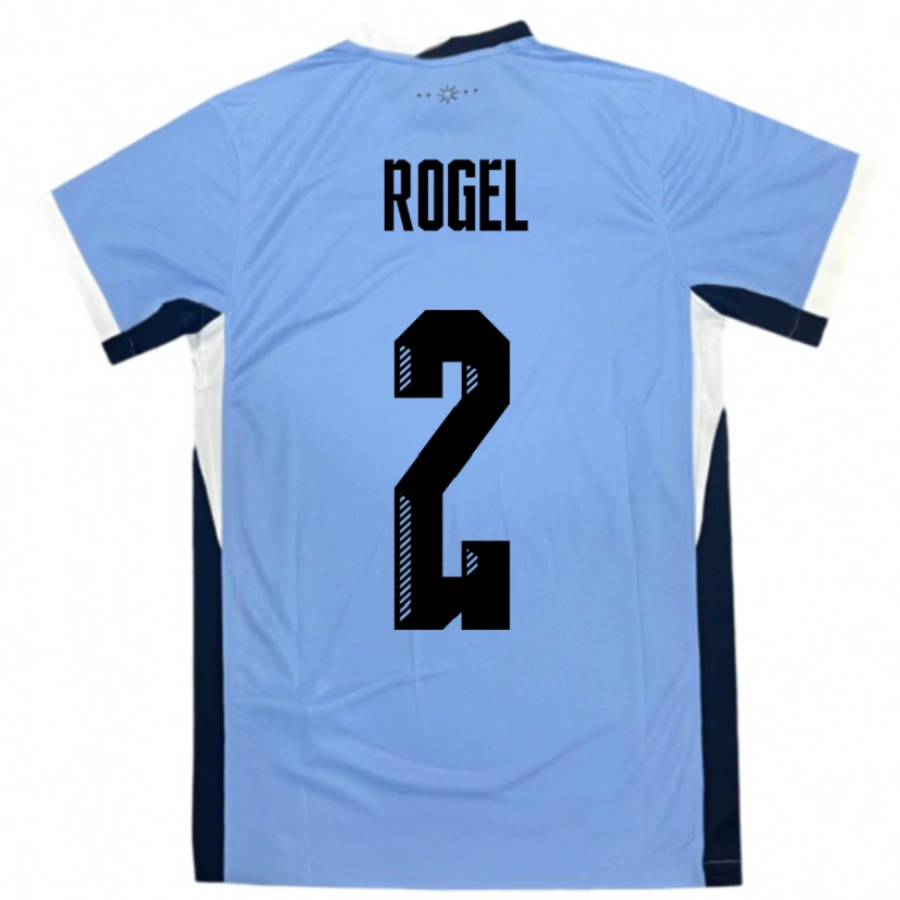 Danxen Dětské Uruguay Agustin Rogel #2 Bílá Černá Domů Hráčské Dresy 24-26 Dres